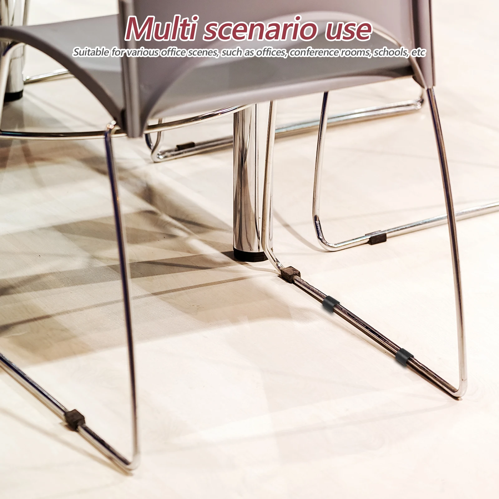 

12pcs Office Chair Mats Plastic Leg Caps Nonslip Furniture Pads Anti Scratch Covers Black Floor Protectors Chair Glides