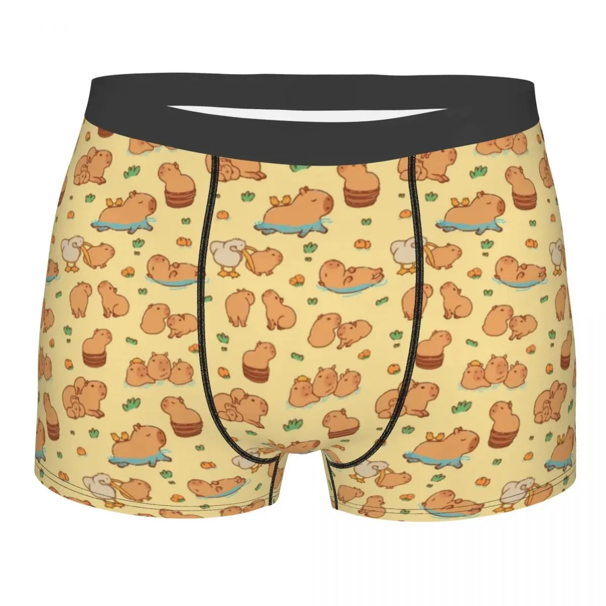 Custom Capybara Underwear Men Stretch Boxer Briefs