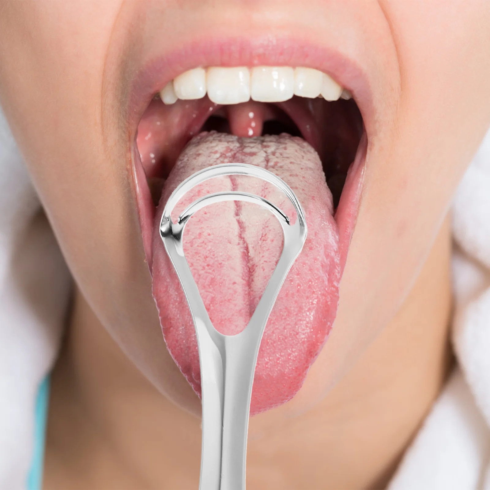 2 szt. Dwuwarstwowe czyściki do języka ze stali nierdzewnej, różne kolory, ergonomiczny uchwyt, usuwają nieświeży oddech, środek do czyszczenia jamy ustnej, świeży oddech