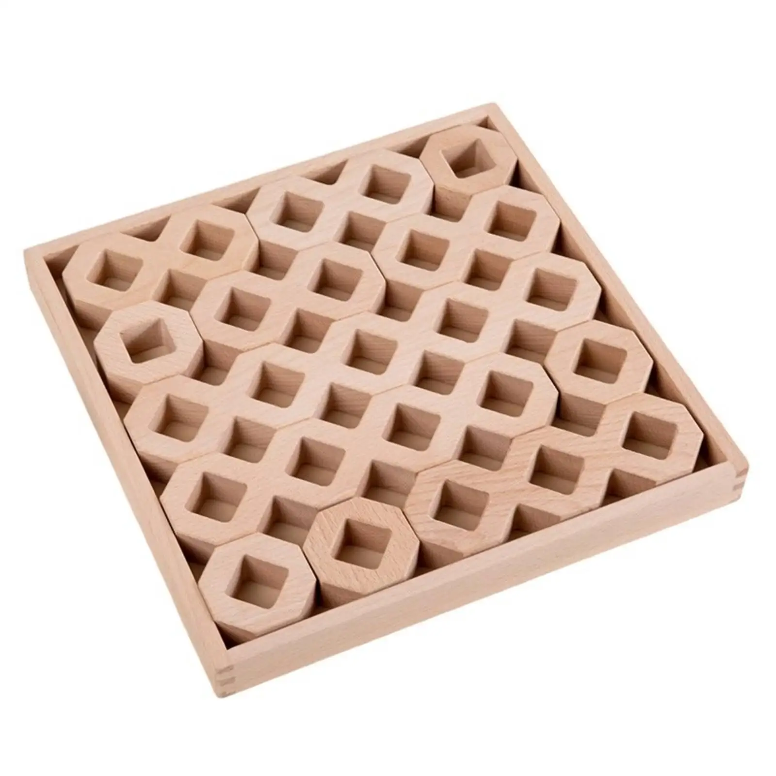 Sorting and Stacking Toy Early Learning Stacking Toy with Geometric Blocks Educational Wooden Shape Sorter for Young Children,