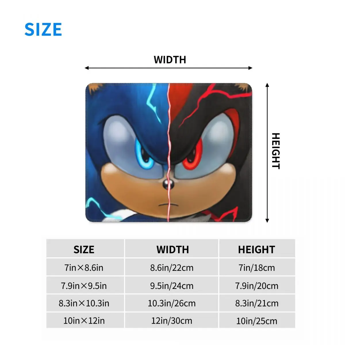 Sonic Shadow Multi-size Mouse Pad Computer Keyboard Mouse Mat Gaming PC Laptop Desk Mat Office Accessories Table Mats
