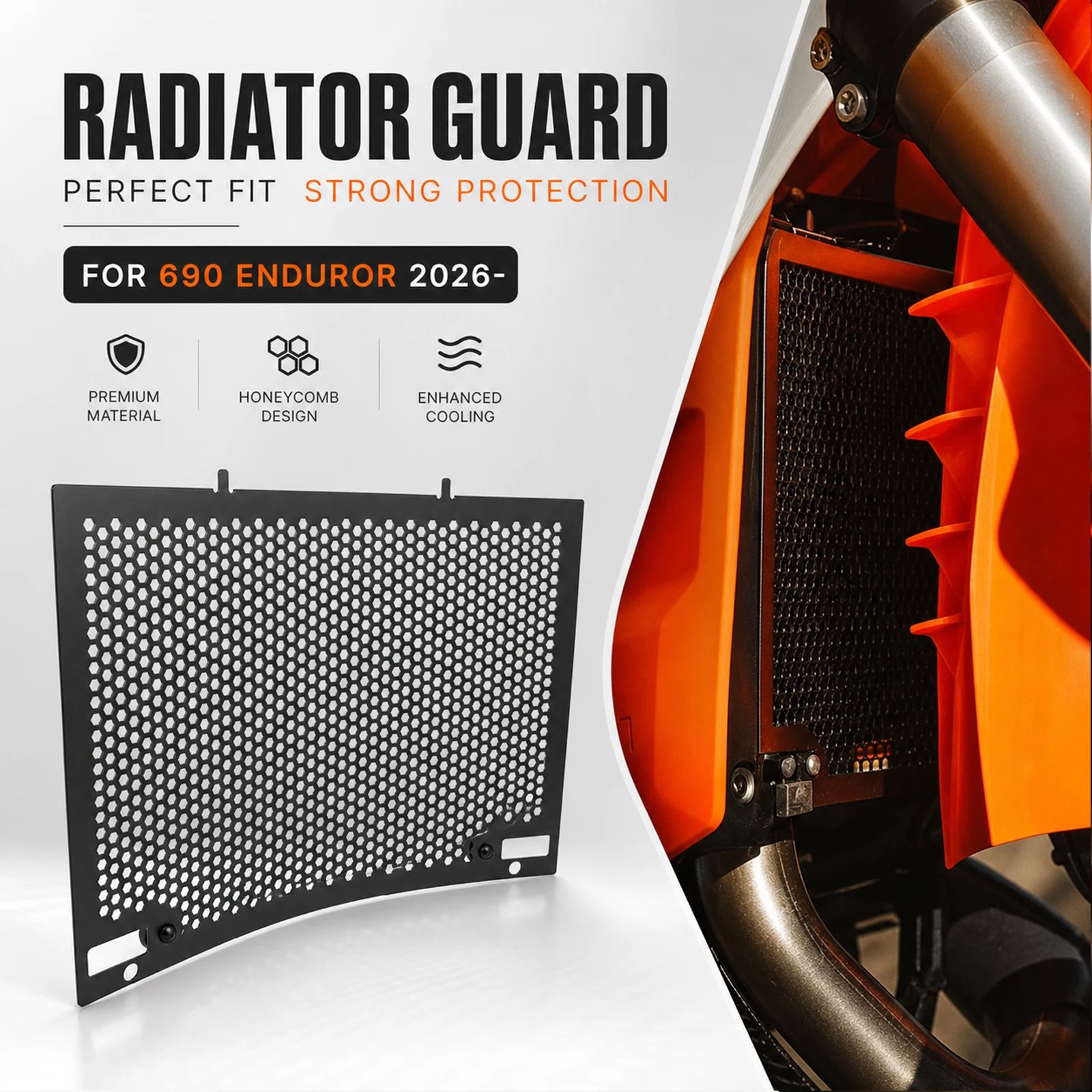 Motorcycle Radiator Guard Set Protector Guard Cover Oil Cooler Cover For KTM 690EnduroR 690 EnduroR 2027 690 Enduro R 2026