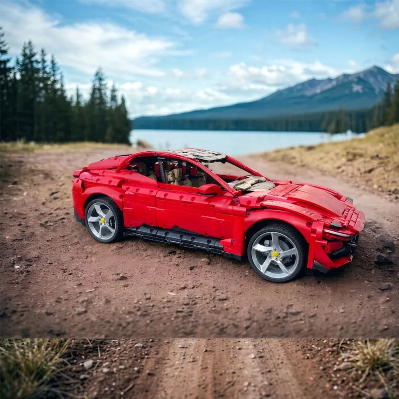 Racing Track SUV Family Car Racing Model 4045 Pieces MOC-180732 Building Blocks DIY Birthday Gift