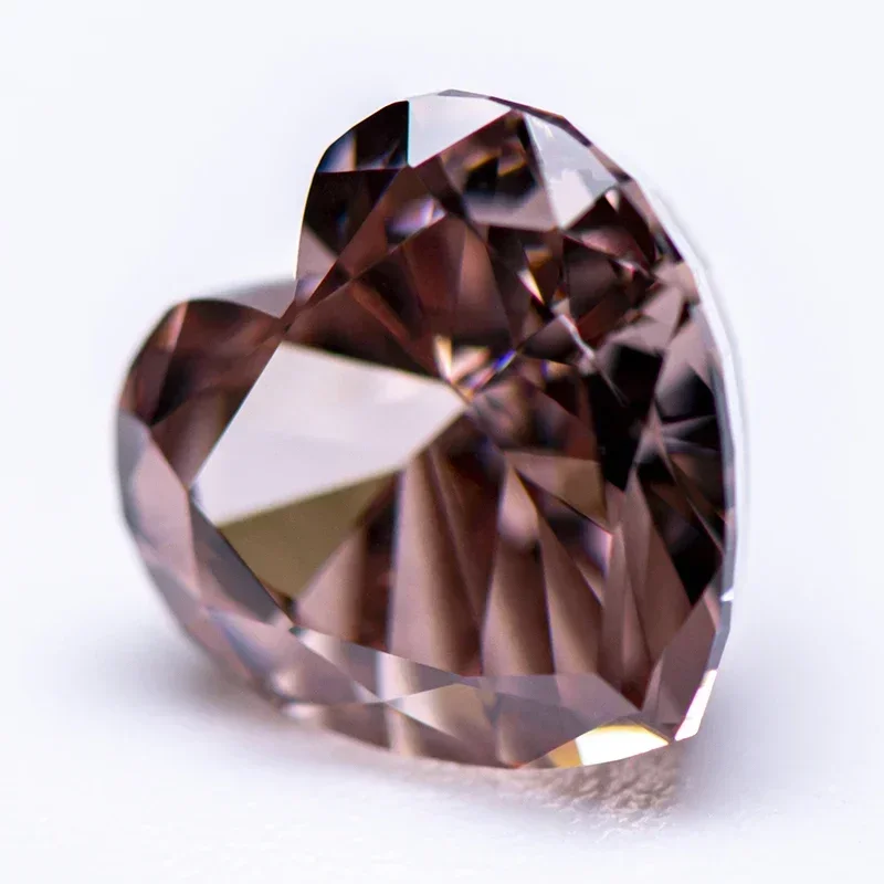 

Hot Sell Cubic Zirconia Crushed Ice Cut No Certificate Heart Shape Coffee Color Charms Beads for Top Diy Jewelry Making Rings Ma