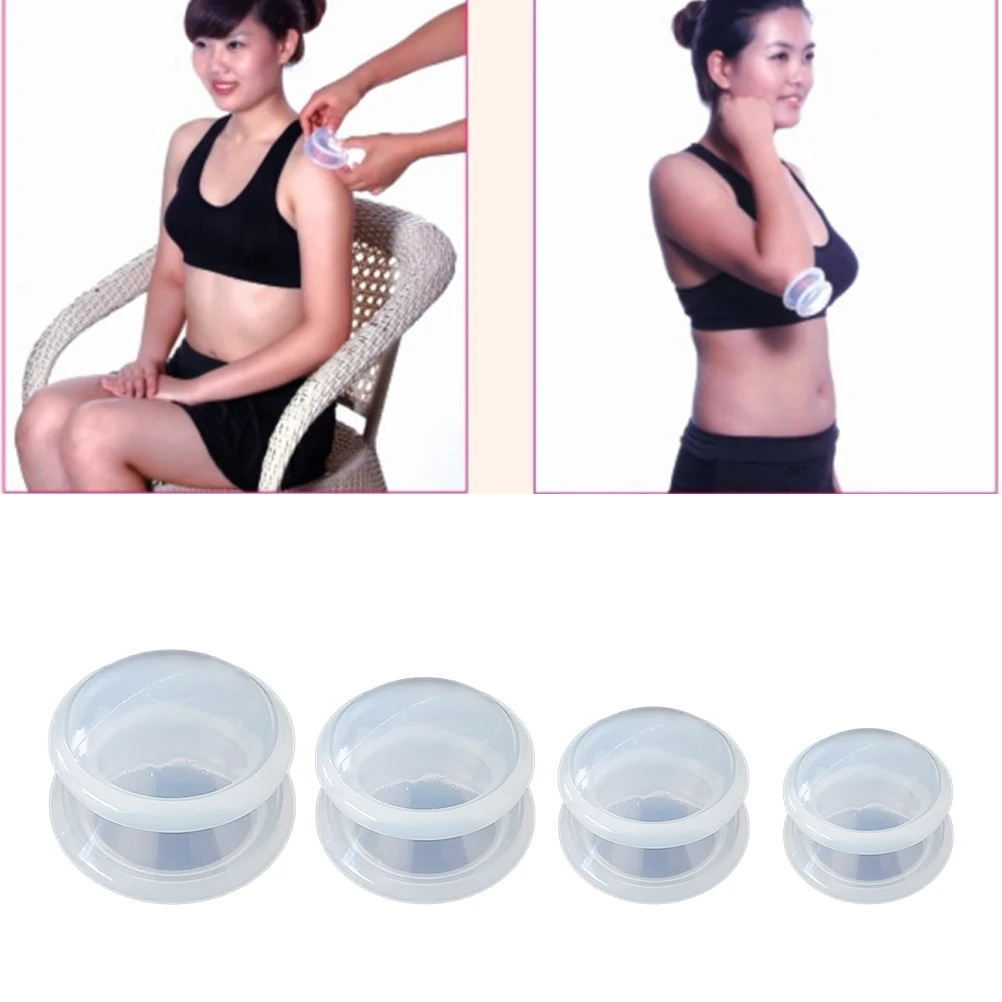 

4pcs Cupping Therapy Silicone Massage Cups for Cellulite Suction Massager Blood Circulation Metabolism Family Hospital Use