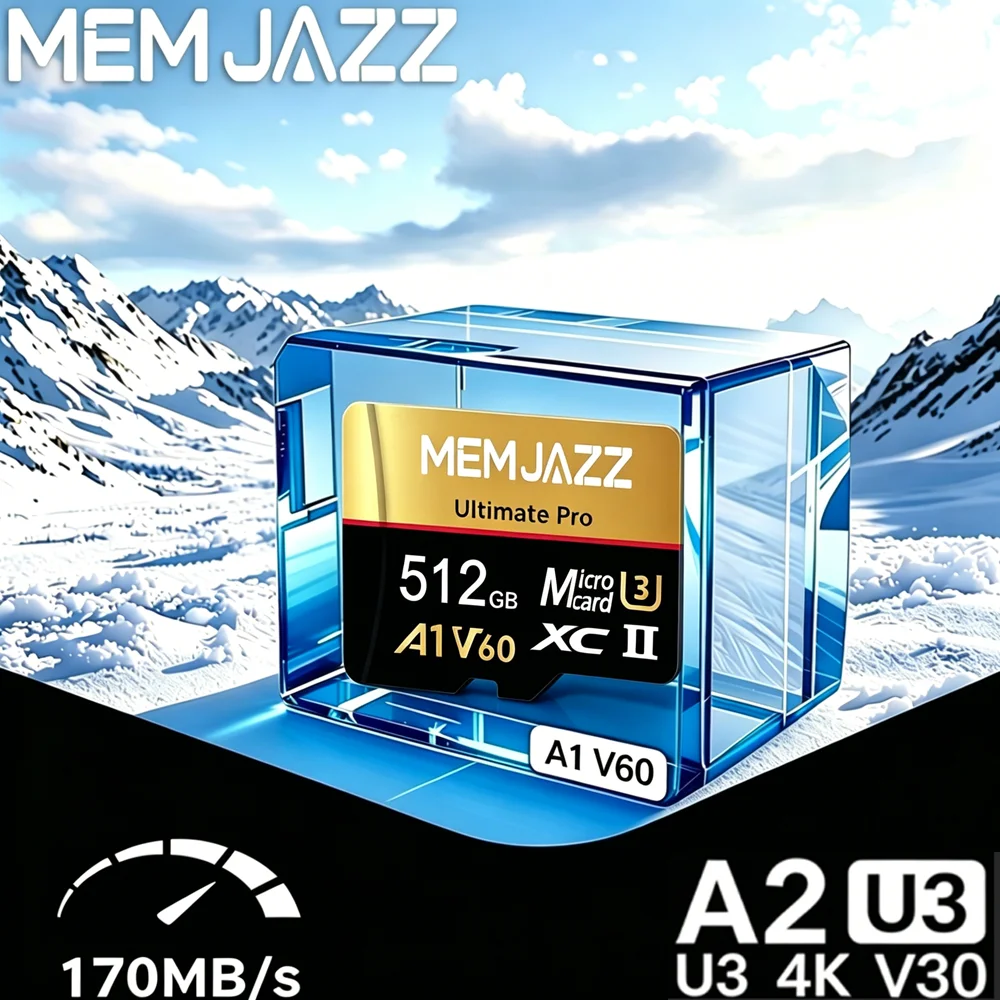 High Speed A2 U3 SD Memory Card 128GB 256GB TF Card for 4K Video Recording Shockproof Dustproof for Tablets Surveillance Cameras