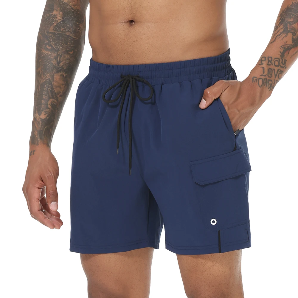 Tyhengta costume da bagno da uomo Quick Dry Swimwear pantaloncini da Surf con tasche con cerniera e fodera in rete