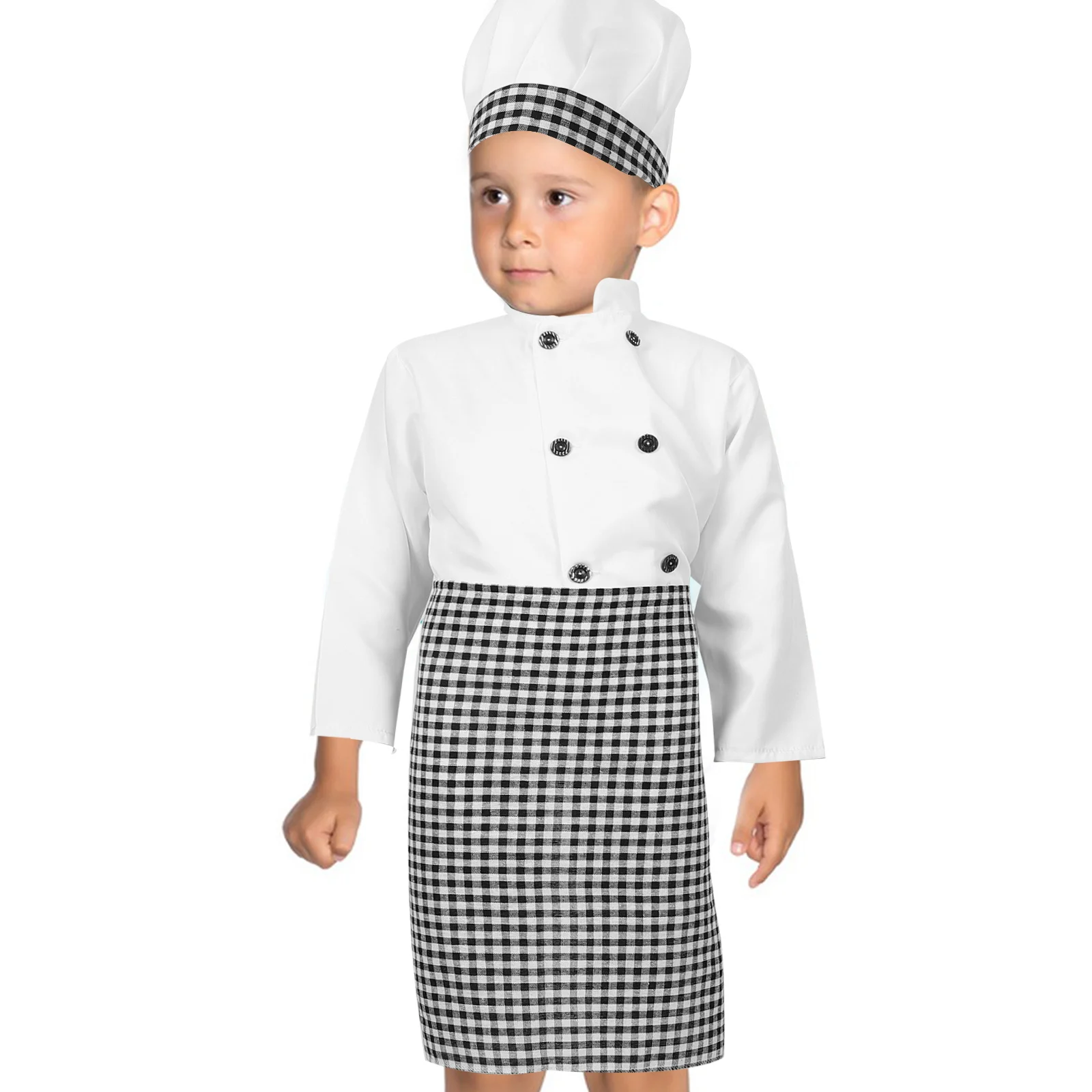 

Children Kids Role Children Chef Role Play Costume Play Clothes Chef Uniform Apron Outfit Polyester Cooking DIY Decor