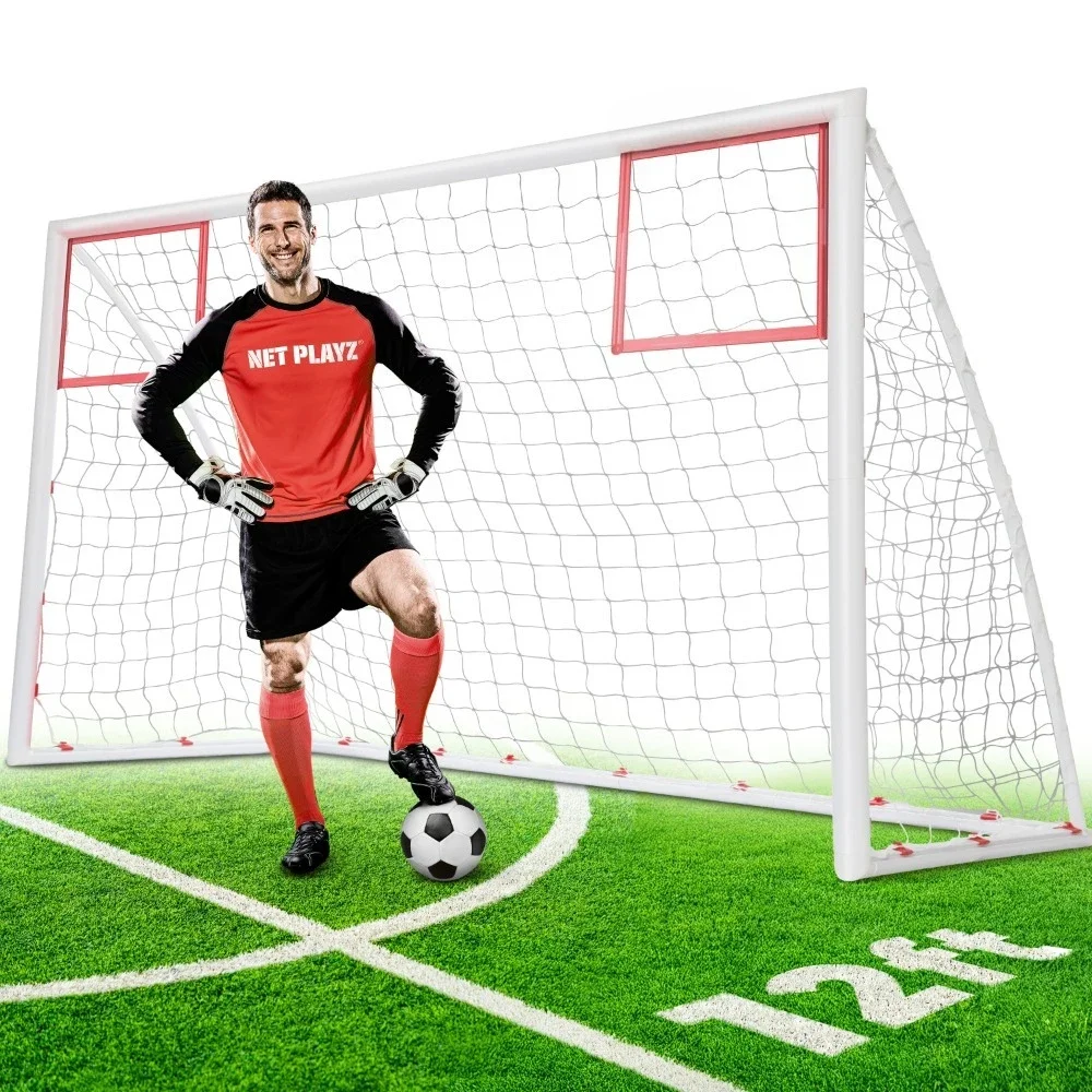 Portería de fútbol para patio trasero, red de fútbol para niños con objetivos de entrenamiento, configuración rápida de alta resistencia de 12'x6' | Regalos de fútbol