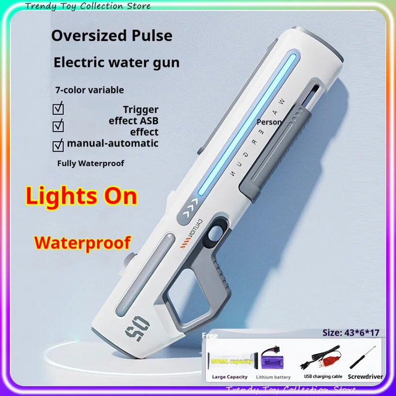 

Large-Size Pulse-Action Electric Water Gun Toy Automatic Water Spray High-Pressure Powerful Long-Range for Kids and Adults