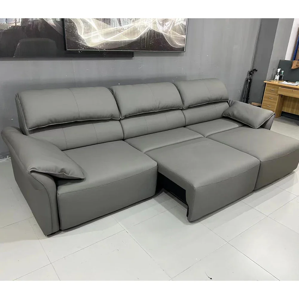 Linlamlim Modern Electric Recliner Sofa Bed - Adjustable Leather Sectional Sofa, Home Theater - Space-Saving Convertible Design