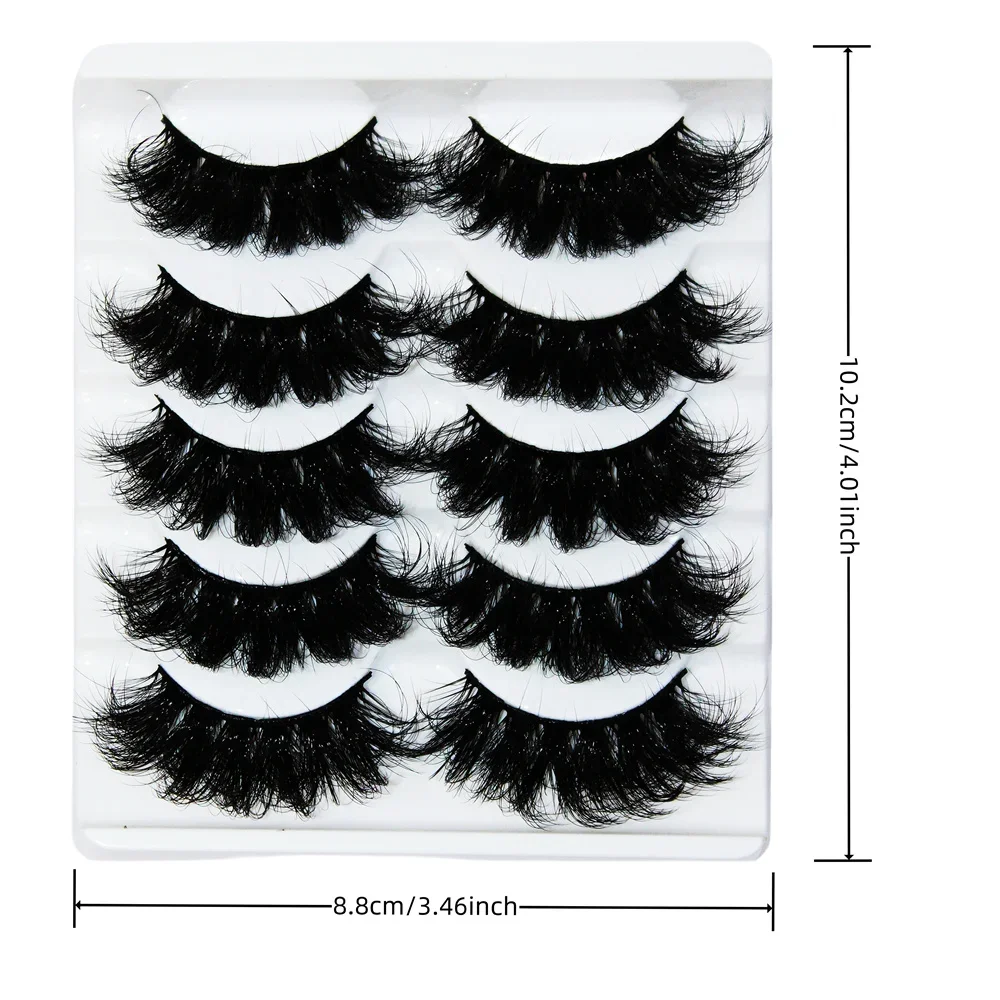 Extension de cils en faux vison, volume spectaculaire, cils optiques, moelleux, longs, naturels, scène, cosplay, fête, maquillage, 5 paires