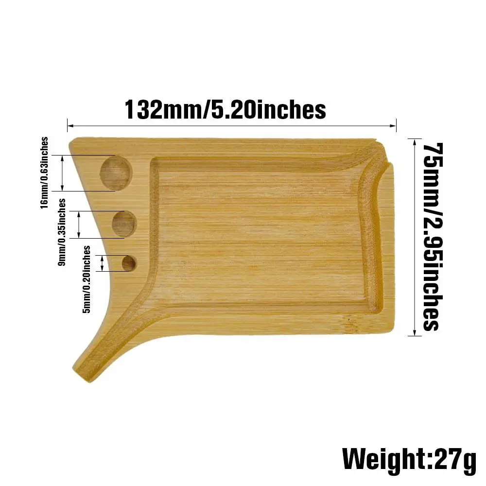 Multifunctional Bamboo Wooden Tobacco Rolling Tray With Brush Pre Rolled Cone Holder Portable Herb Rolling Tray Smoking Tools