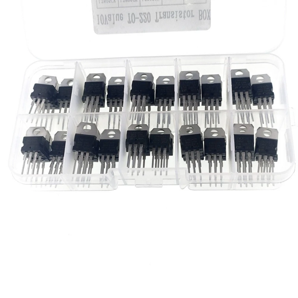 50PCS Voltage Regulator Kit 10 Values L7805 7806 7812 7824 LM317 TO-220 Assortment Set