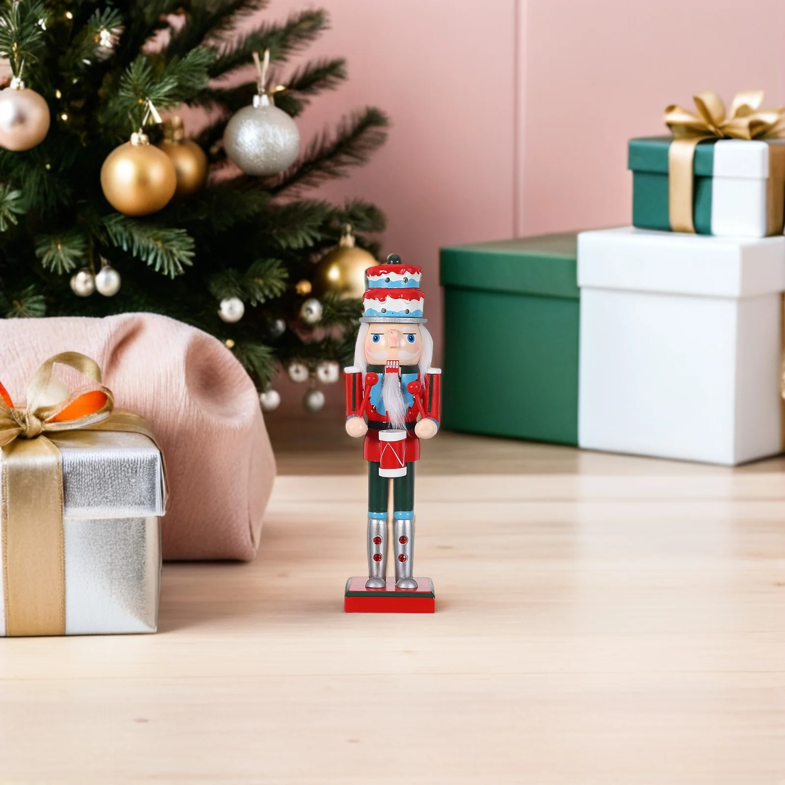 

Nutcracker Decor 28cm Wooden Christmas Holiday Ornament Tabletop Home Decoration Gift for Xmas Party