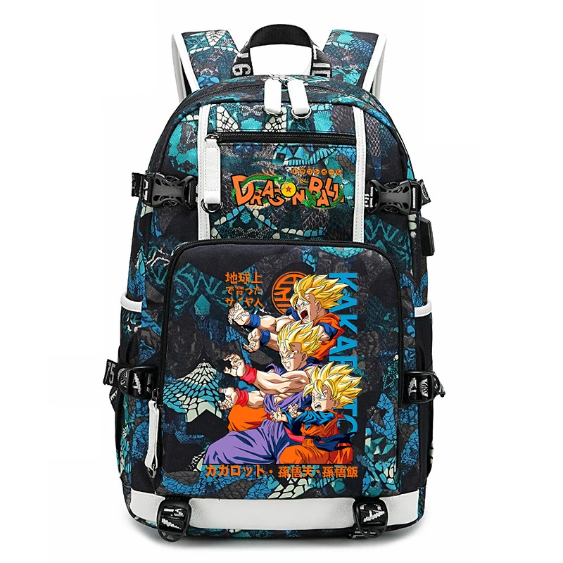 Dragon Ball Z Printed Student Backpack Large Capacity Casual Daypack for Kids Teenagers School Travel