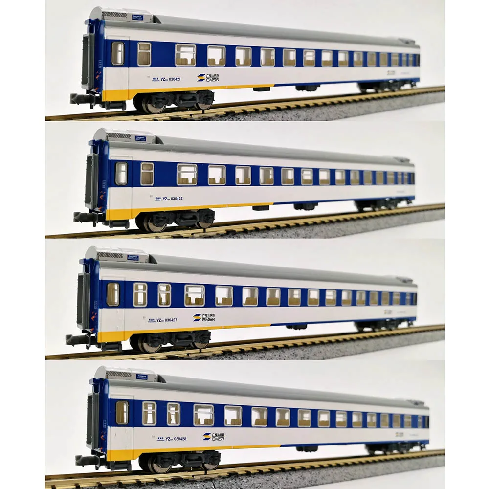 نموذج قطار KUNTER مقياس N 1/160 14-001K YZ25K مقعد صلب 25K مجموعة سيارة الركاب 4 أقسام مع قسم Guangtie Shantou الخفيف