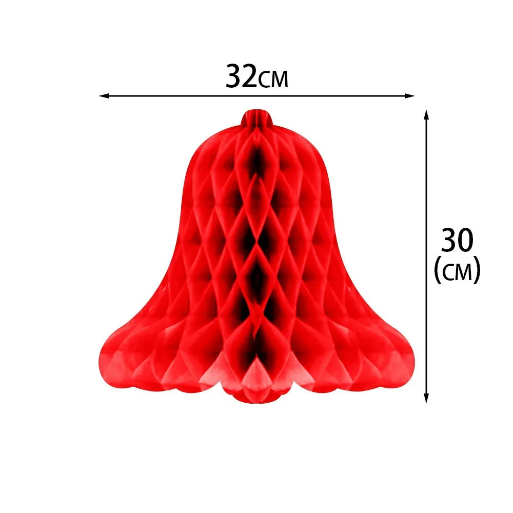 Christmas 3D Honeycomb Hanging Ornaments Christmas Tree Santa Hat Bell Pendant Xmas Home Party Ceiling Decor Holiday Supplies