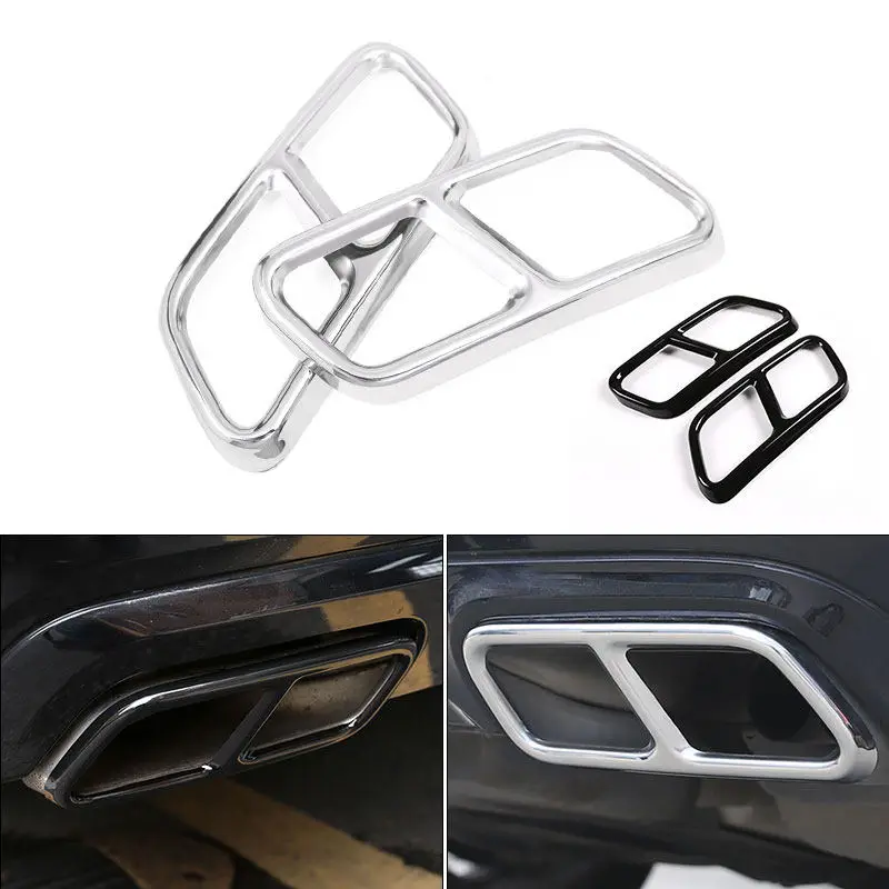 Stainless Steel Car Accessories Tail Muffler Exhaust Pipe Output Cover Trim For Mercedes Benz S Class W221 W222 C217 W251 X166