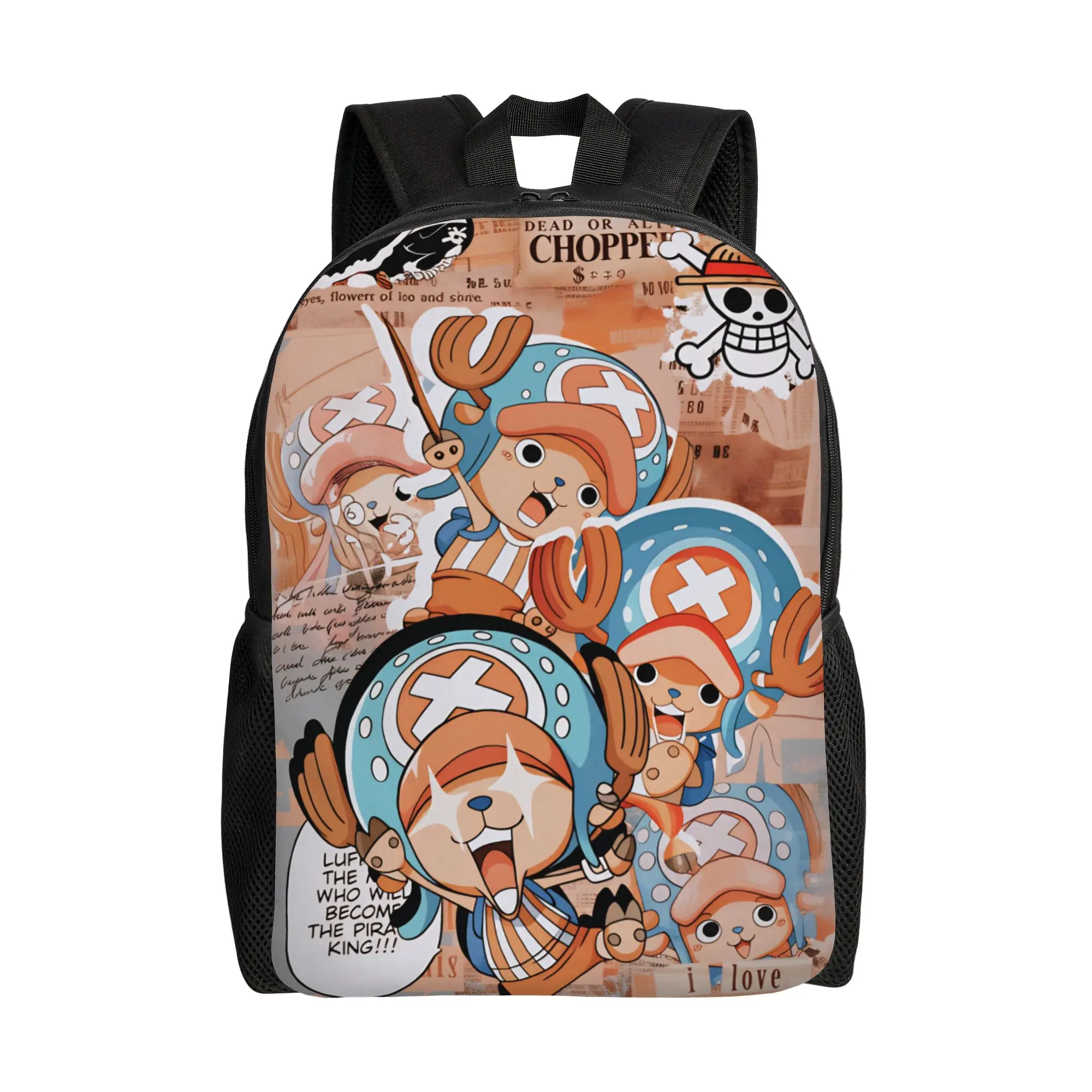 

3D Print One P-Pieces Tonys Choppers Backpacks Deer Comic College School Travel Bags Women Men Bookbag Fits 15 Inch Laptop