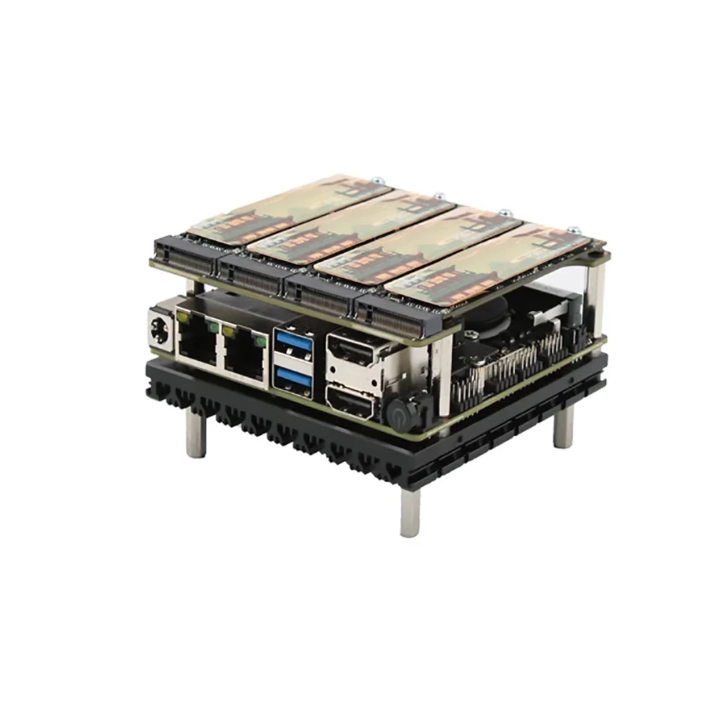 Pocket NAS Motherboard X86-P5 Entwicklungsboard 4*M2 NVME Erweiterungsplatine 12. Generation N100 DDR5 2X I226-V 2,5G Netzwerkkarte