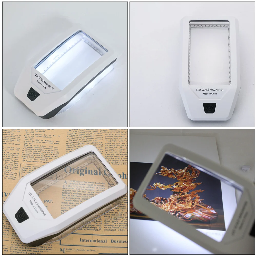 

1Pcs LED Magnifying Glass Scale Magnifier Reading Tool Uv Currency Portable Lightweight Loupe for The Elderly