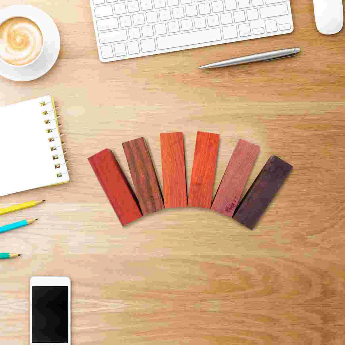 6 PCS Pen Wood Solid Block Pens Manual Rod Unfinished Blank DIY Timber Material