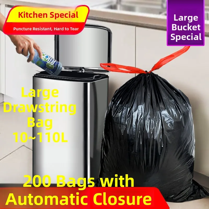 

Portable Kitchen Large Tra Can Plastic Bag Garbage Bags Home Use Food Industry ade Durable Non-Biodeadable