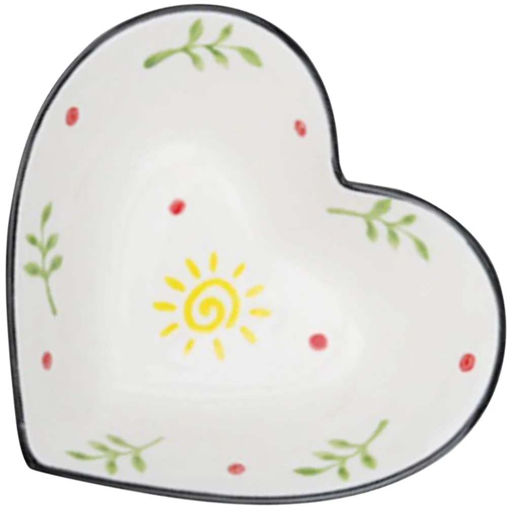 

Tray Small Ceramic Bowl Food Display Serving Bowls Heart Shape Rice Fruit Snack