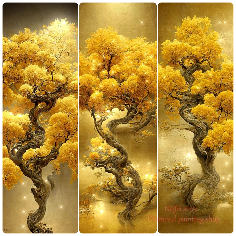 Golden Money Tree 5D DIY Diamond Painting Chines Style Full Diamond Mosaic Art Embroidery Cross Stitch Kits Home Decor