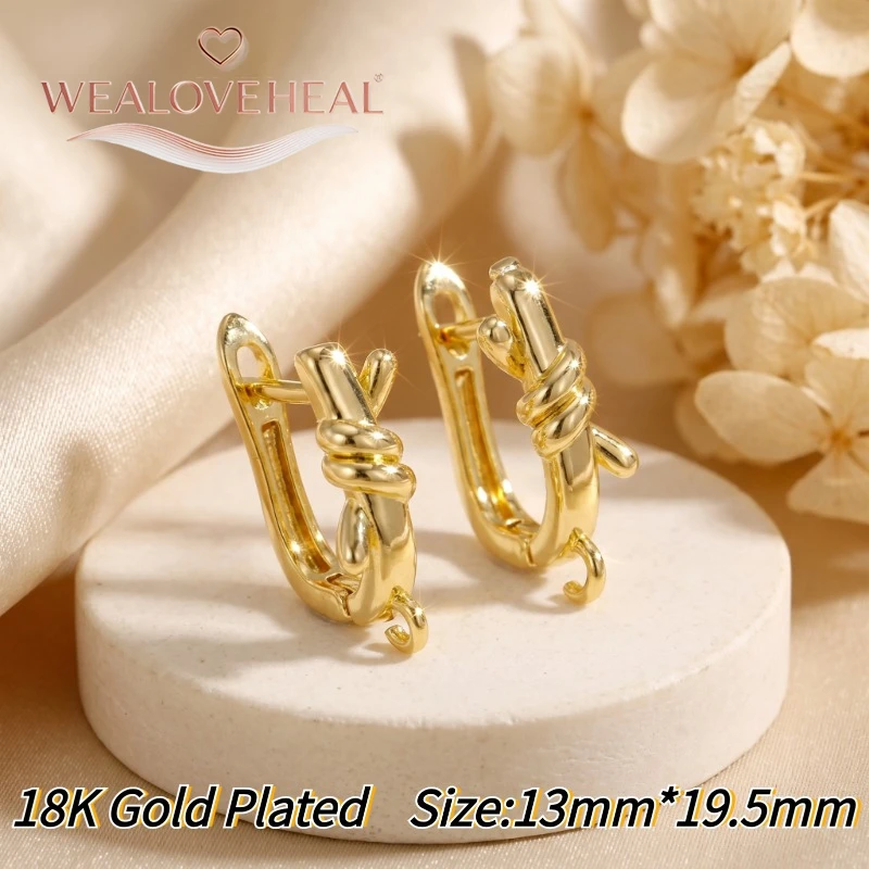 schmuckherstellung zubehör，Luxuriöse 18K Gold/Rhodium plattierte Leverback-Ohrringkomponenten aus Messing mit Pavé-Zirkonia, blauen Edelsteinen und gedrehten Ohrringhaken für DIY-Schmuckherstellung – Detail 17