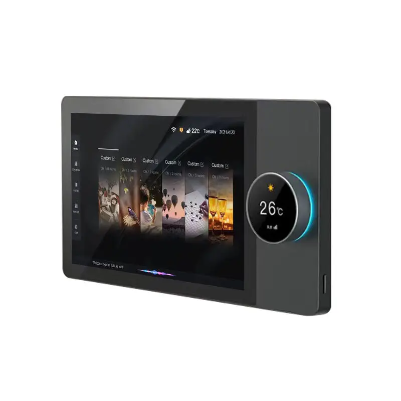 

2 Gang Relays 2 Way Speakers Multi-functional 8 Inch Central Control Panel with Music Background for Smart Home