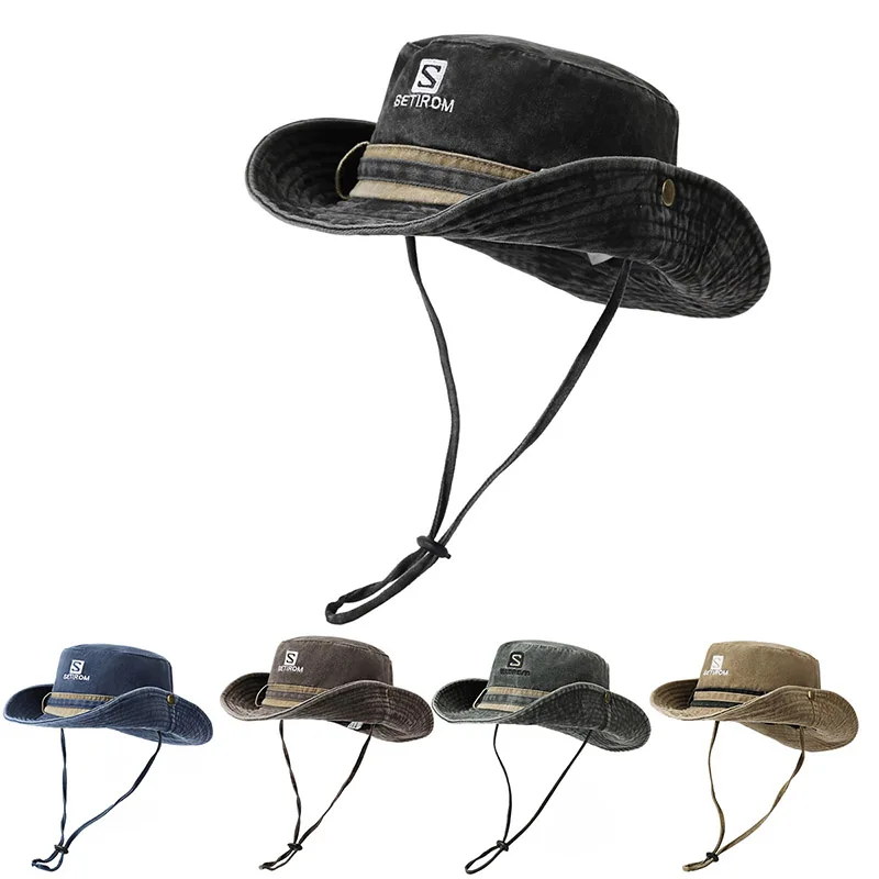 Large Head Circumference Women's Summer Western Cowboy Outdoor Hiking Cap for Men Sun Protection, Versatile Travel Fishing Hat