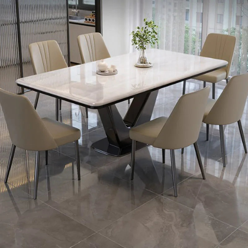 Large Size Rectangle Dining Table Room Decor Fashion Save Space Luxury Dining Table Restaurant Juegos De Comedor Home Furniture