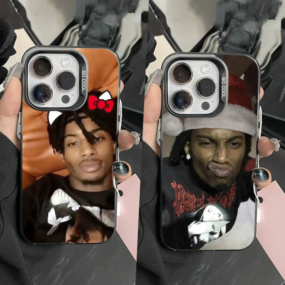 

P-Playboi C-Carti Rapper Phone Case For iPhone 16,15,14,13,12,11,Pro,Max,Plus,Mini,XS,SE Anti Fall Black Matte Hard Bumper
