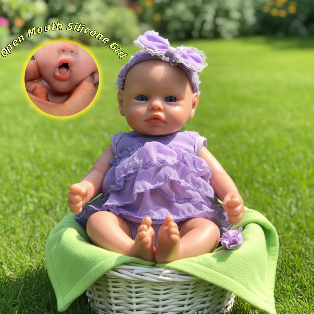 

33 см куклы для девочек с открытым ртом bebe reborn de silicona с моющимся телом, ручная роспись, кожа, реалистичная настоящая кукла для новорожденных для детей
