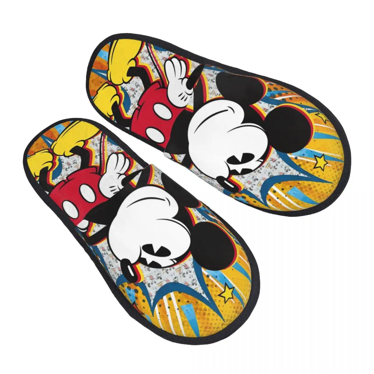 

Домашние тапочки с Микки Маусом, противоскользящие мягкие домашние меховые тапочки с милым рисунком, шлепанцы для спальни
