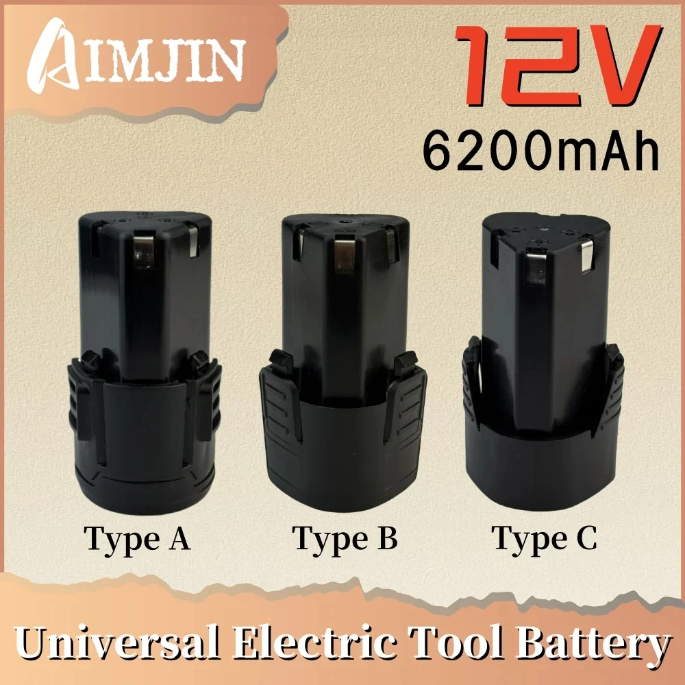

12V 6200mAh High Capacity Universal Rechargeable Battery for Power Tools Electric Screwdriver Electric Drill Li-ion Battery