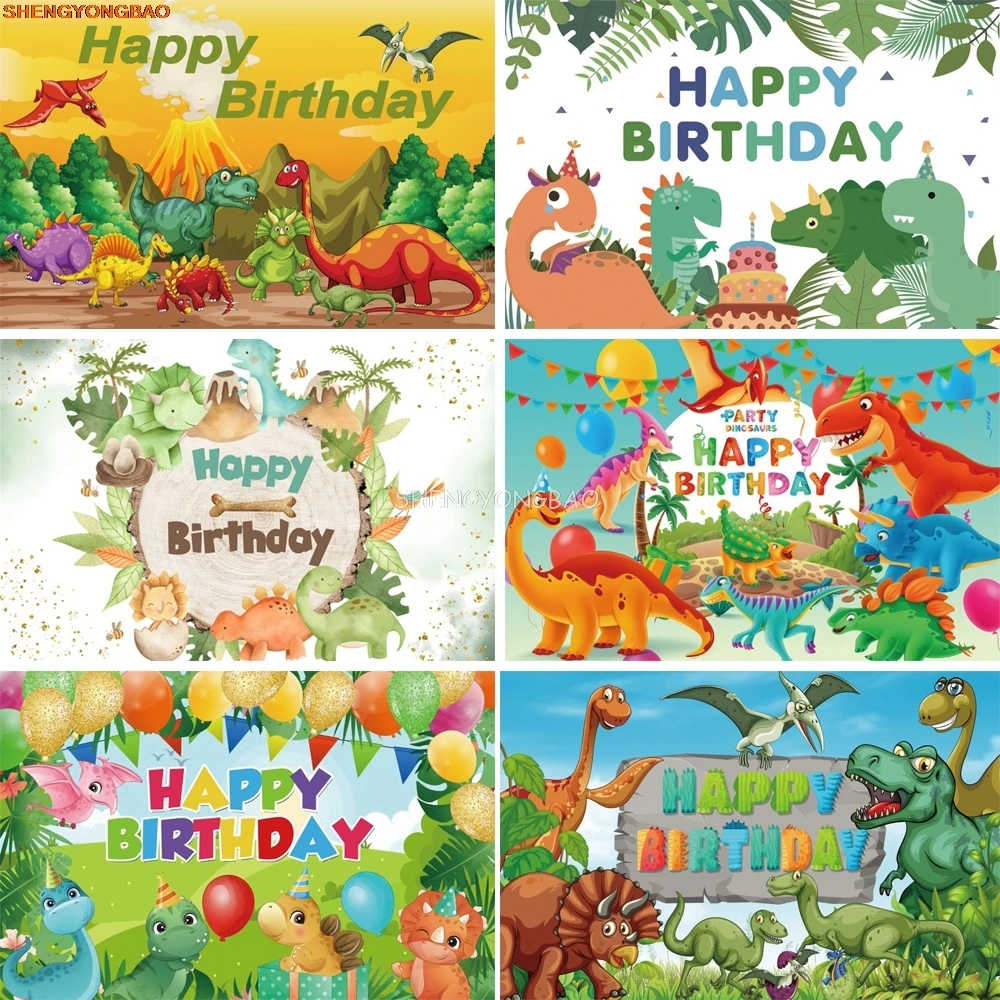 

Tropical Jungle Dinosaur Birthday Party Background Jurassic Park Woodland Tyrannosaurus Baby Shower Photography Backdrops RG-23