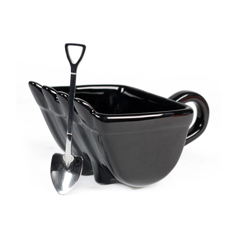 

Excavator Coffee Mugs Bucket Model Novelty Mug for Dessert Ceramic Mug with Shovel Spoon