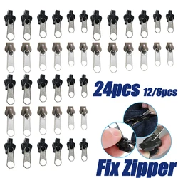 Zipper Repair Kit Universal Instant Fix Replacement Zip Slider Teeth Rescue New Design Zippers Sewing Clothes 3 Sizes 24/12/6Pcs