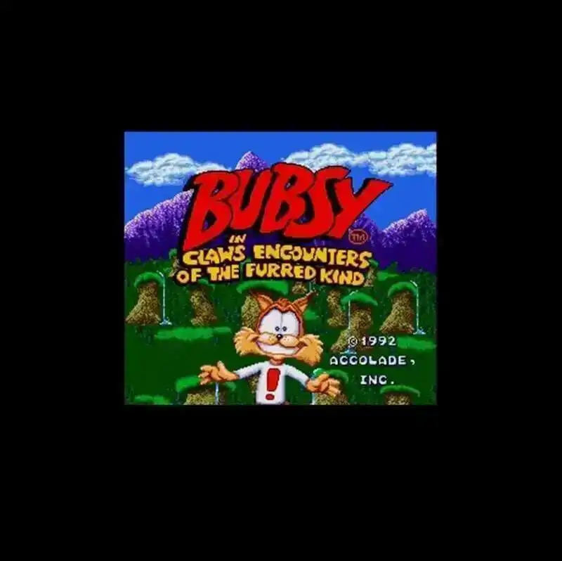 بطاقة ألعاب Bubsy NTSC 16 بت باللون الرمادي الكبير لمشغلات الألعاب الأمريكية 46Pin