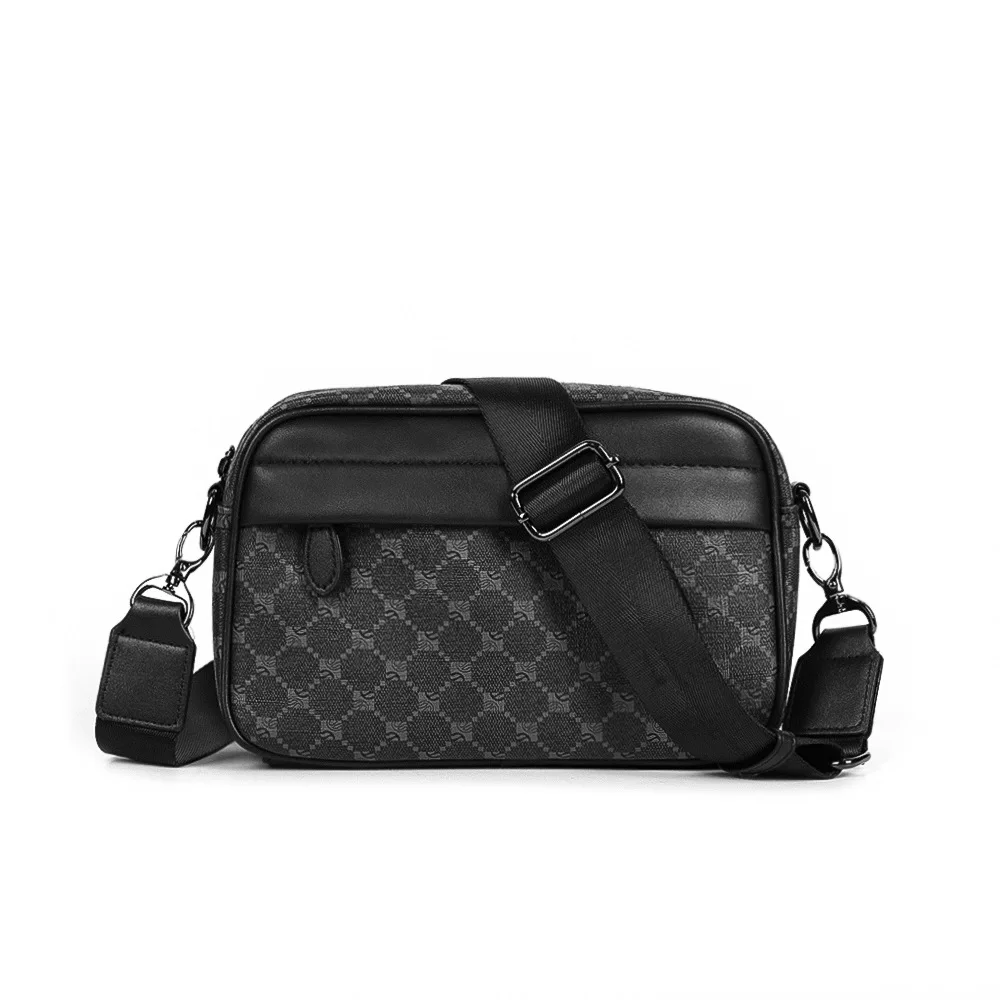 Modische karierte Herren-Umhängetasche, luxuriöse Leder-Schultertasche für Herren, Business-Umhängetaschen für Herren, Handtaschen, Satchels, Herren-Geldbörse – Detail 9