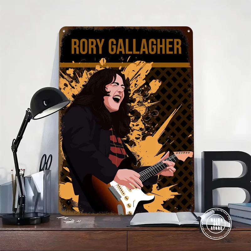 Rory Gallagher Vector Art Illustration Metal Poster Perfect Gift for Fans Lovers Personalized Wall Art Metal Sign for Home Decor