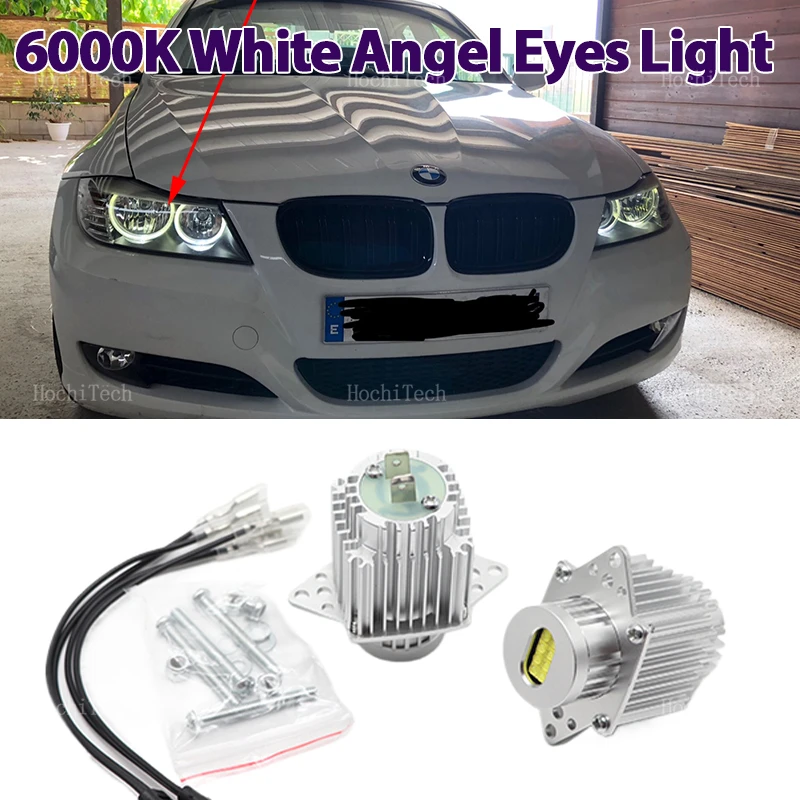 80W Angel Eyes Halo Ring Bulb Lamp Light 6000K white for BMW 3 Series  2009 2010 2011 E90 E91 Facelift LCI Halohalogen Headlight