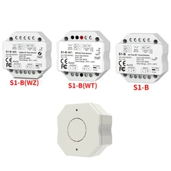 ZIGBEE WiFi & RF Push AC Triac Dimmer Tuya APP Switch 2.4G LED Controller S1-B/S1-B(WT)/S1-B(WZ) For Single Color LED Lamp Strip