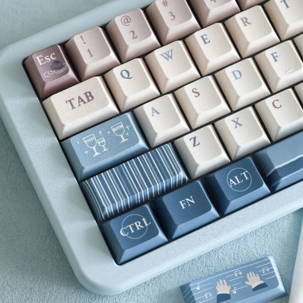 Imagem -04 - Sea Pianist Tema Keycap Pbt 142 Key Custom Custom Keycap Teclado Personalizado Cherry Perfil Gaming Keycap para Teclado Mecânico o