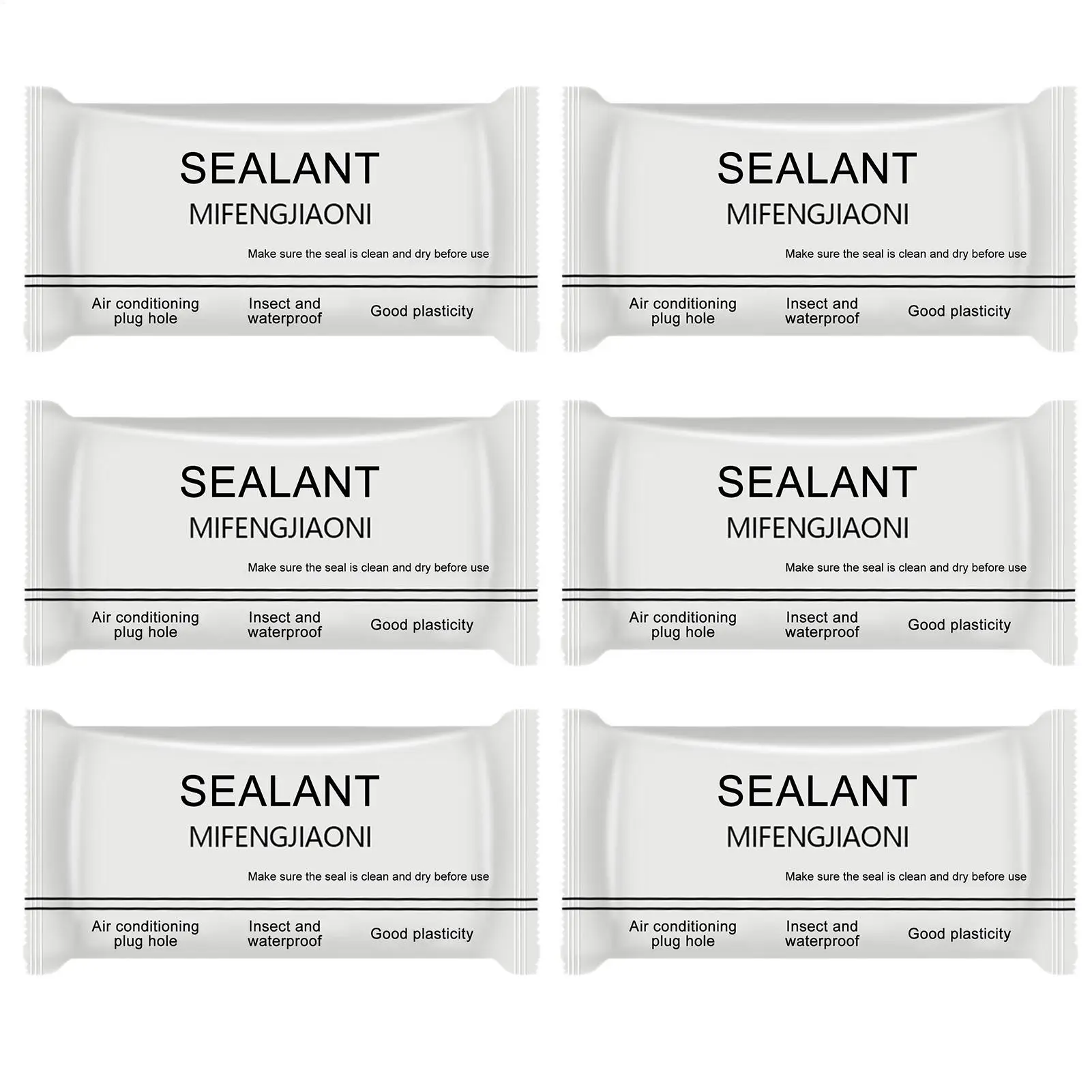 6pcs Waterproof Sealant Mastic Quick Mending Mud Duct Sealing Clay for Sewer Pipe Wall Hole Air Conditioning Hole Repair