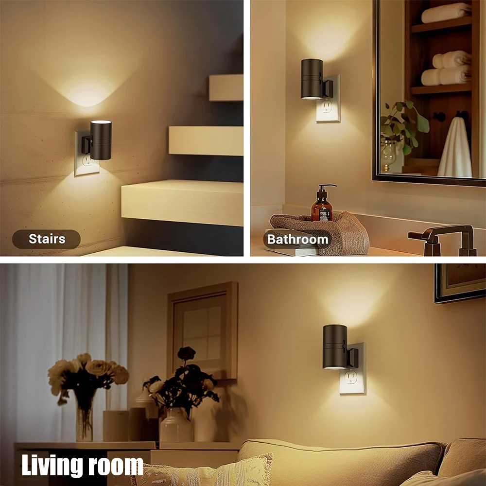 LED Night Light Plug in Modern NightLights EU/US Plug into Wall Dusk to Dawn Sensor Adjustable Brightness Dimmable for Bedroom