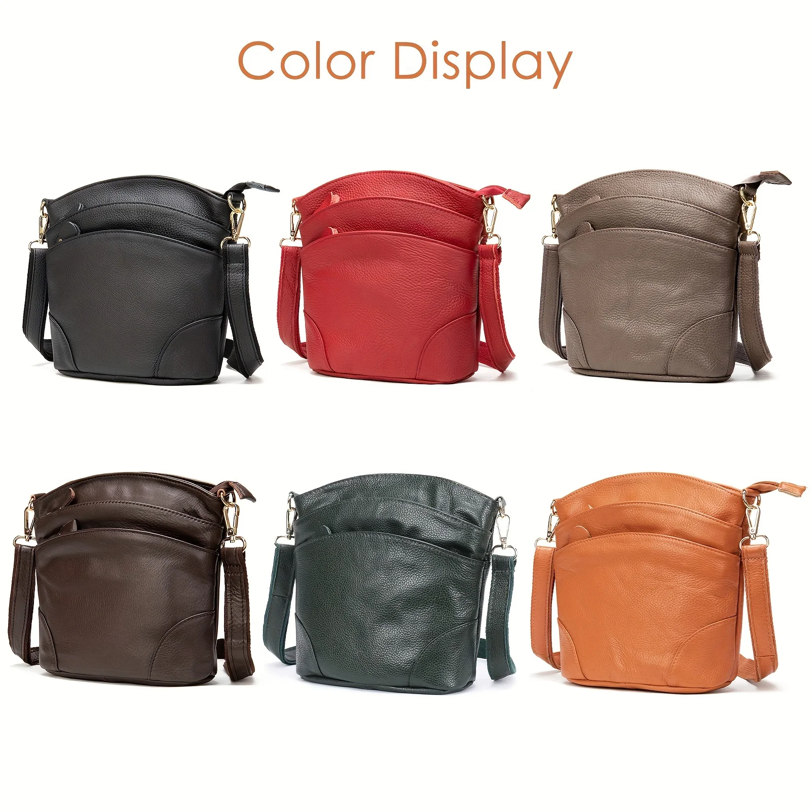 Women's Leather Shoulder Bags Small Messenger Crossbody Bag Purse Casual Handbag